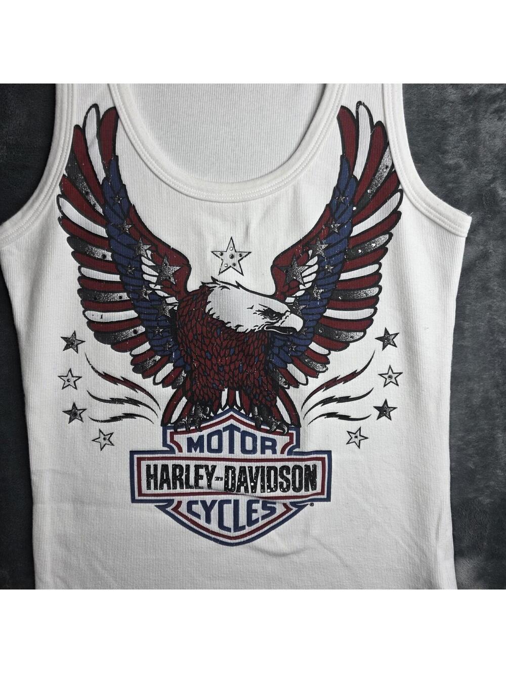 Harley Davidson Womens Tank Top. Eagle American Logo. Sz L. - Picture 2 of 7